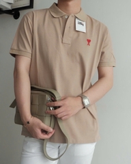 ÁO POLO AMI PARIS SMALL HEART LOGO COTTON (BEIGE)