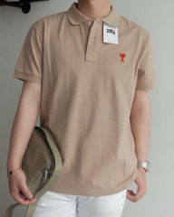 ÁO POLO AMI PARIS SMALL HEART LOGO COTTON (BEIGE)