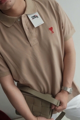 ÁO POLO AMI PARIS SMALL HEART LOGO COTTON (BEIGE)