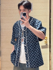 ÁO SƠ MI LOUIS VUITTON DAMERI DENIM BASEBALL (BLUE)