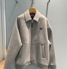 ÁO KHOÁC MIUMIU JERSEY BLOUSON (GREY)