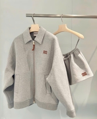 ÁO KHOÁC MIUMIU JERSEY BLOUSON (GREY)