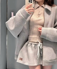ÁO KHOÁC MIUMIU JERSEY BLOUSON (GREY)