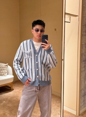 ÁO CARDIGAN LOUIS VUITTON STRIPE RIBBEL (BLUE)