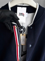 CARDIGAN THOM BROWNE ANCHOR-JACQUARD WOOL JUMPER (NAVY)