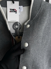 CARDIGAN THOM BROWNE ANCHOR-JACQUARD WOOL JUMPER ( GRAY)