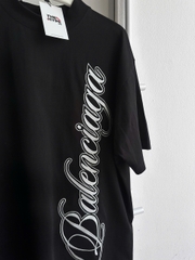 ÁO BALENCIAGA MEN'S CURSIVE T-SHIRT (BLACK)
