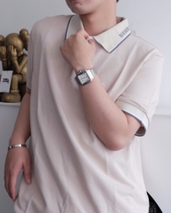 ÁO POLO BURBERRY BBR LOGO COLLAR (BEIGE)