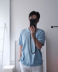 ÁO POLO LOUIS VUITTON POINTELLE MONOGRAM (BABY BLUE)