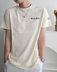 ÁO THUN MONCLER EMBROIDERED LOGO ARCHIVIO (CREAMY)