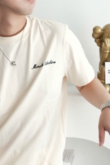 ÁO THUN MONCLER EMBROIDERED LOGO ARCHIVIO (CREAMY)