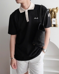 ÁO POLO MONCLER PIQUET SCRIPT LOGO (BLACK)
