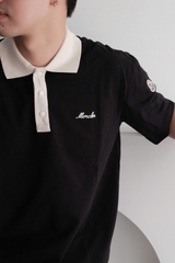 ÁO POLO MONCLER PIQUET SCRIPT LOGO (BLACK)