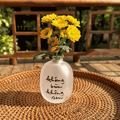 BÌNH HOA THUỶ TINH THƯ PHÁP VẼ TAY - SIZE NHỎ