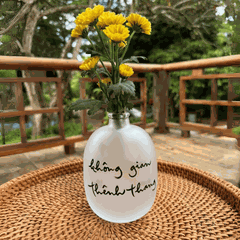 BÌNH HOA THUỶ TINH THƯ PHÁP VẼ TAY - SIZE LỚN