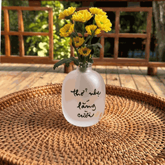 BÌNH HOA THUỶ TINH THƯ PHÁP VẼ TAY - SIZE NHỎ