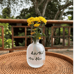 BÌNH HOA THUỶ TINH THƯ PHÁP VẼ TAY - SIZE NHỎ