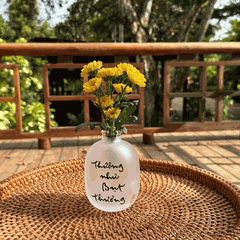 BÌNH HOA THUỶ TINH THƯ PHÁP VẼ TAY - SIZE NHỎ