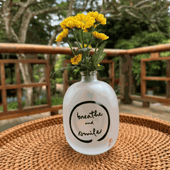 BÌNH HOA THUỶ TINH THƯ PHÁP VẼ TAY - SIZE LỚN