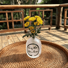 BÌNH HOA THUỶ TINH THƯ PHÁP VẼ TAY - SIZE NHỎ