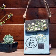 TÚI CANVAS ĐEO CHÉO 2 NGĂN VẼ TAY THỦ CÔNG