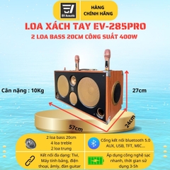 Loa Xách Tay Karaoke EV-285PRO | 2 Bass 20Cm | Công Suất 400W