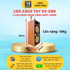 Loa Karaoke Xách Tay EV-289 | Công Suất 450W | 2 Bass 20Cm