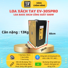 Loa Kéo Di Động EV-305PRO | Bass 30Cm 500W