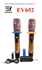 Micro Không Dây EV-652 | Vỏ Kim Loại Cao Cấp | Sóng UHF Ổn Định | Hát Nhẹ Chống Hú | Micro Karaoke Đa Năng | EVACOUSTIC