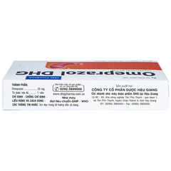 Viên nang Omeprazol DHG 20mg điều trị trào ngược dạ dày - thực quản (3 vỉ x 10 viên)