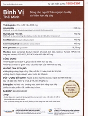 Viên uống Bình Vị Thái Minh hỗ trợ giảm acid dịch vị, giúp bảo vệ niêm mạc dạ dày (2 vỉ x 10 viên)