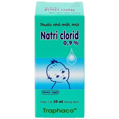 Thuốc nhỏ mắt, mũi Natri Clorid 0,9% Traphaco giảm nghẹt mũi, chảy mũi, viêm mũi dị ứng (10ml)