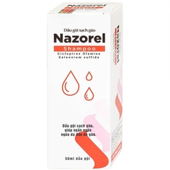 Dầu gội trị gàu Nazorel 50ml hỗ trợ điều trị mẩn ngứa da đầu do gàu và nấm, viêm da
