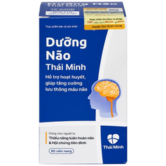 Viên uống Dưỡng Não Thái Minh hỗ trợ hoạt huyết, tăng cường lưu thông máu não (80 viên)