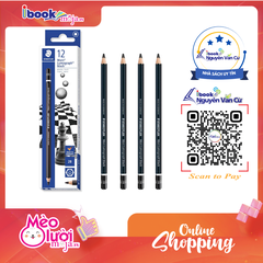 Hộp 12 Cây Bút Chì 2B Staedtler Mars Lumograph Thân Đen