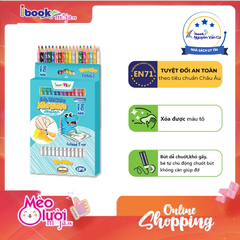 Bút chì màu xóa được Smartkids Dino 12/18 màu an toàn dành cho bé