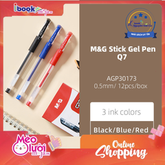 Bút Gel M&G AGP30173 0.5mm Màu Xanh/Đỏ/Đen – Bút Nước Viết Êm Không Lem