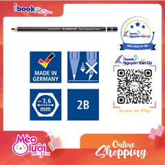 Hộp 12 Cây Bút Chì 2B Staedtler Mars Lumograph Thân Đen