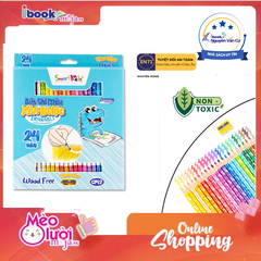 Bút chì màu xóa được Smartkids Dino 12/18 màu an toàn dành cho bé