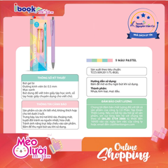 Hộp 5 bút gel Thiên Long Pazto ngòi 0.5mm Gel-B015 - Bút gel mực xanh viết trơn,