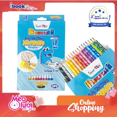 Bút chì màu xóa được Smartkids Dino 12/18 màu an toàn dành cho bé