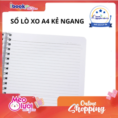 Sổ Lò Xo Hải Tiến A4 Kẻ Ngang 200 Trang 60gsm bìa bồi cao cấp