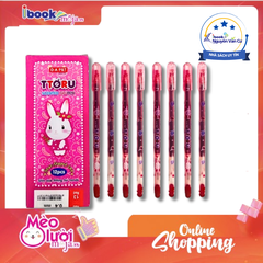 Hộp 12 Bút Nho Ttoru D.A P&T 0.4mm – Mực Đậm Không Lem (Xanh/Đỏ/Tím/Đen)