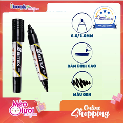 Bút lông dầu 2 Đầu Bitex PM01 Mực Xanh/Đỏ/Đen