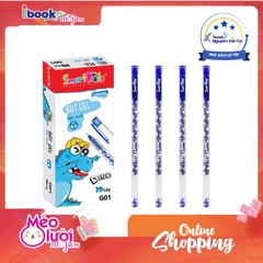 Bút Gel Dino SMART KIDS G01  0.5mm – Bút Gel Xanh Viết Trơn Êm, Mực Đều Không Lem
