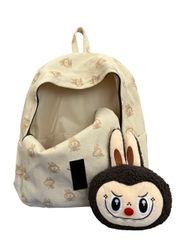 Balo vải kèm gấu labubu