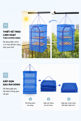 Lồng Lưới Phơi Thực Phẩm 4 Tầng – Giải Pháp Chống Côn Trùng & An Toàn Vệ Sinh