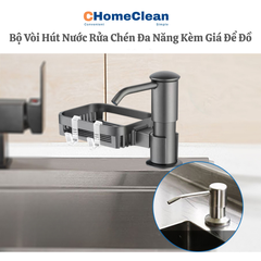 Bộ Vòi Hút Nước Rửa Chén Đa Năng Kèm Giá Để Đồ
