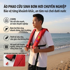 Áo Phao Cứu Sinh Giật Dây Bơm Hơi | Áo Phao CO₂ An Toàn Cao Cấp