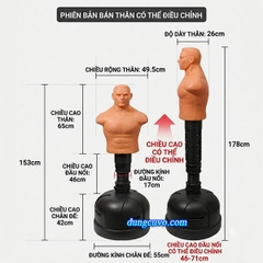 Trụ Đấm Bốc Hình Người Bán Thân TBEST (153 - 178cm) – Tùy Chỉnh Độ Cao